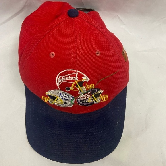 Vintage Bud Light Budweiser Bud Ice Strapback Dad Hat Cap Football 1995 - Picture 2 of 8